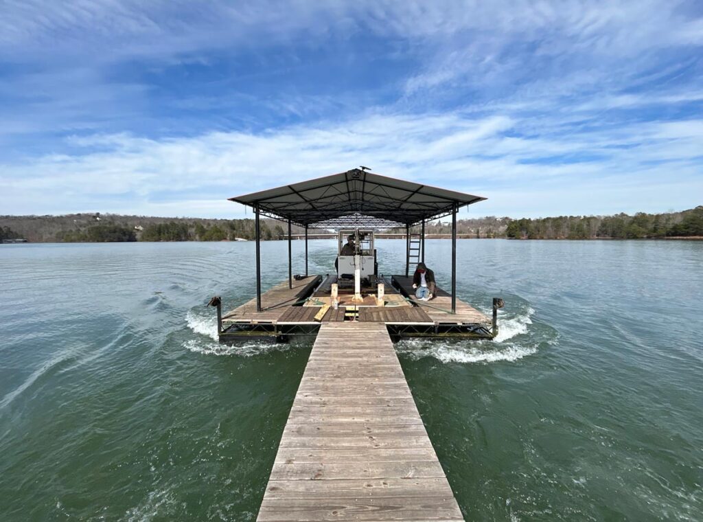 moving boat dock lake lanier