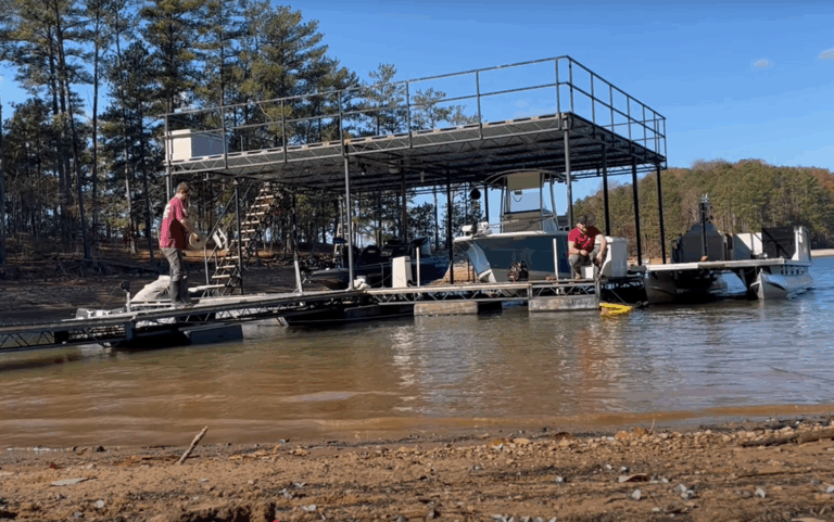 Boat Dock Cable Swap on Lake Lanier