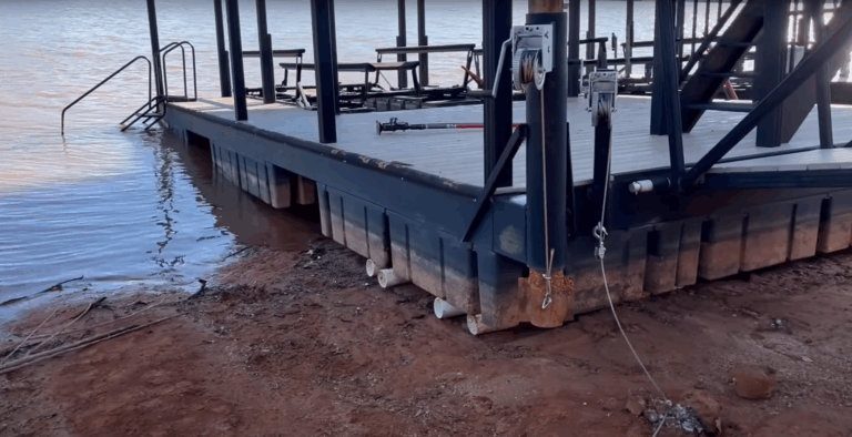 Huge Boat Dock Stuck On Land - Lake Lanier Georgia