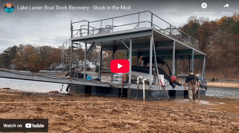 Lake Lanier Boat Dock Recovery - Stuck in the Mud