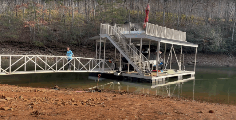 Lake Lanier Boat Dock Re-Float | Stuck Onshore